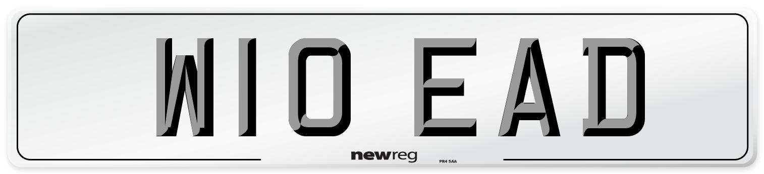 W10 EAD Number Plate from New Reg